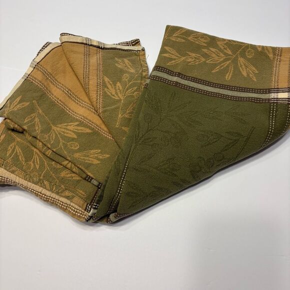 Sonoma Life Style Brown Green Orange Yellow Plant 100% Cotton Tablecloth 54 x 89 - Picture 1 of 8
